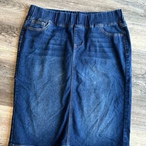 Be Girl XL Elastic Waist Skirt Women’s Blue Jean Long Midi